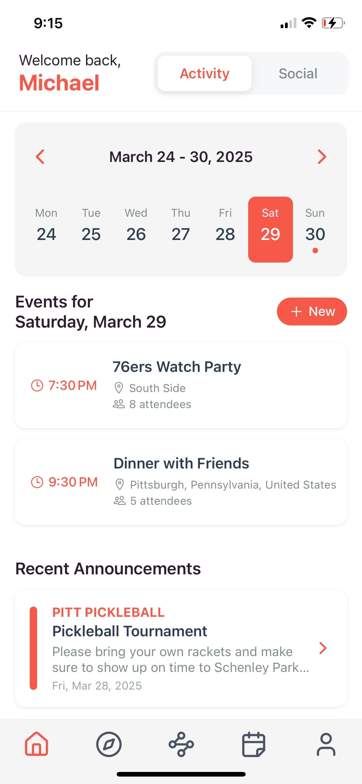 Link'd Social App Interface