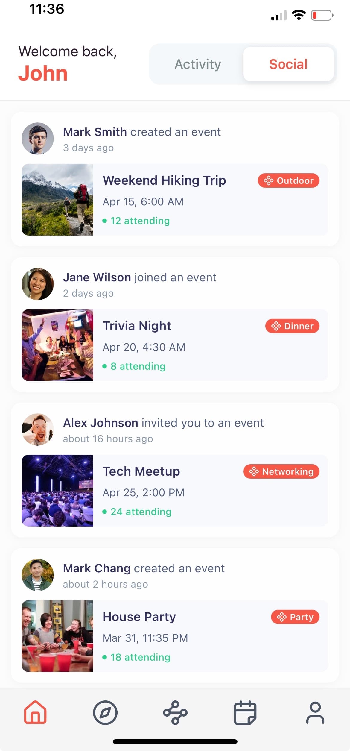 Event Stream Screen